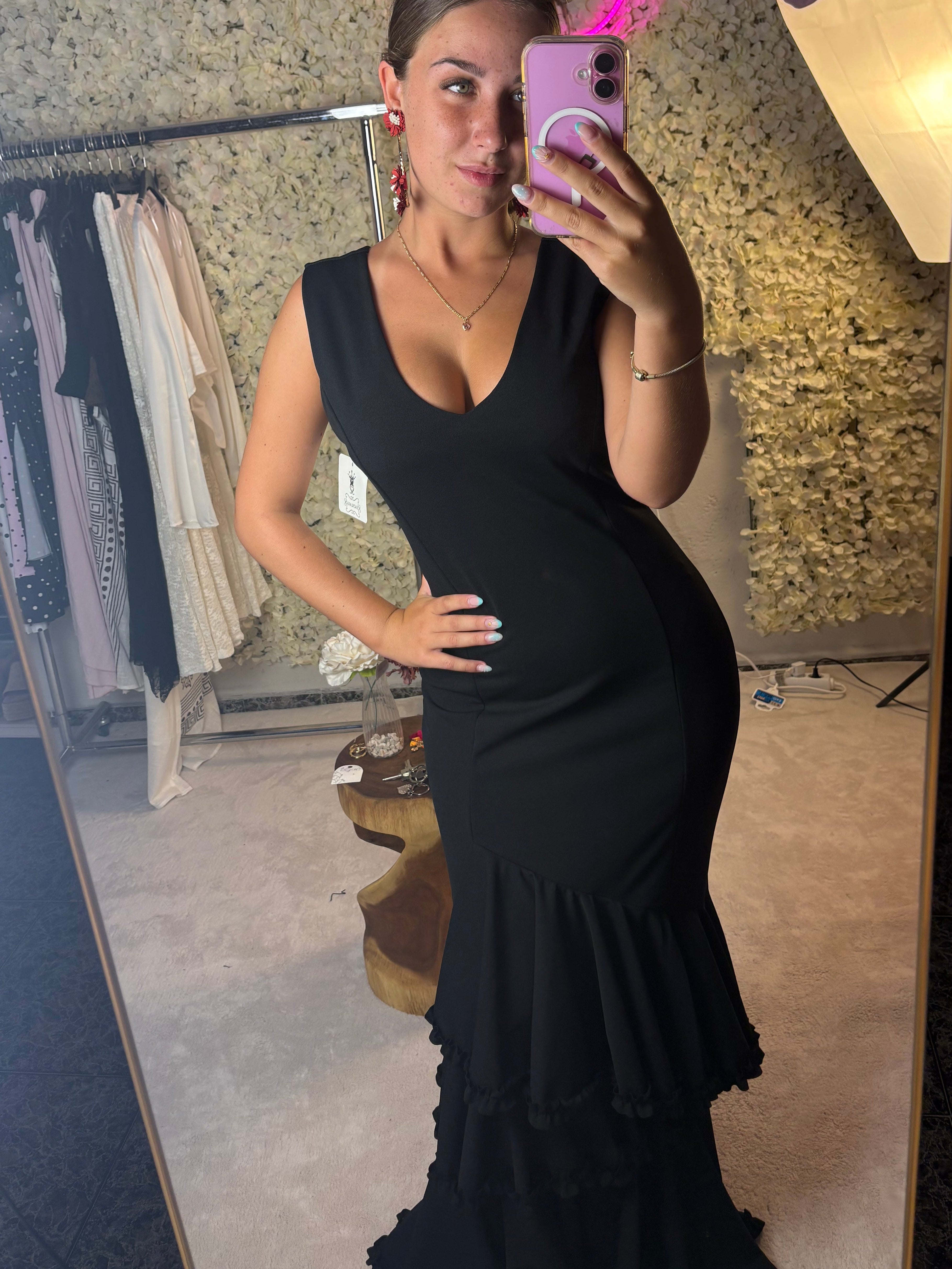 Vestido flamenca liso