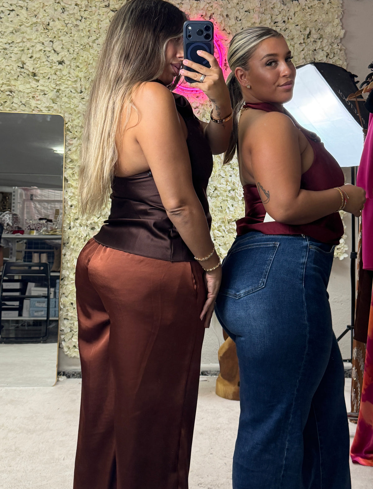 Pantalón bombacho satén