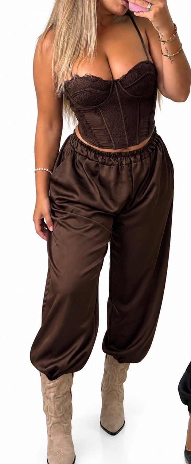 Pantalón bombacho satén