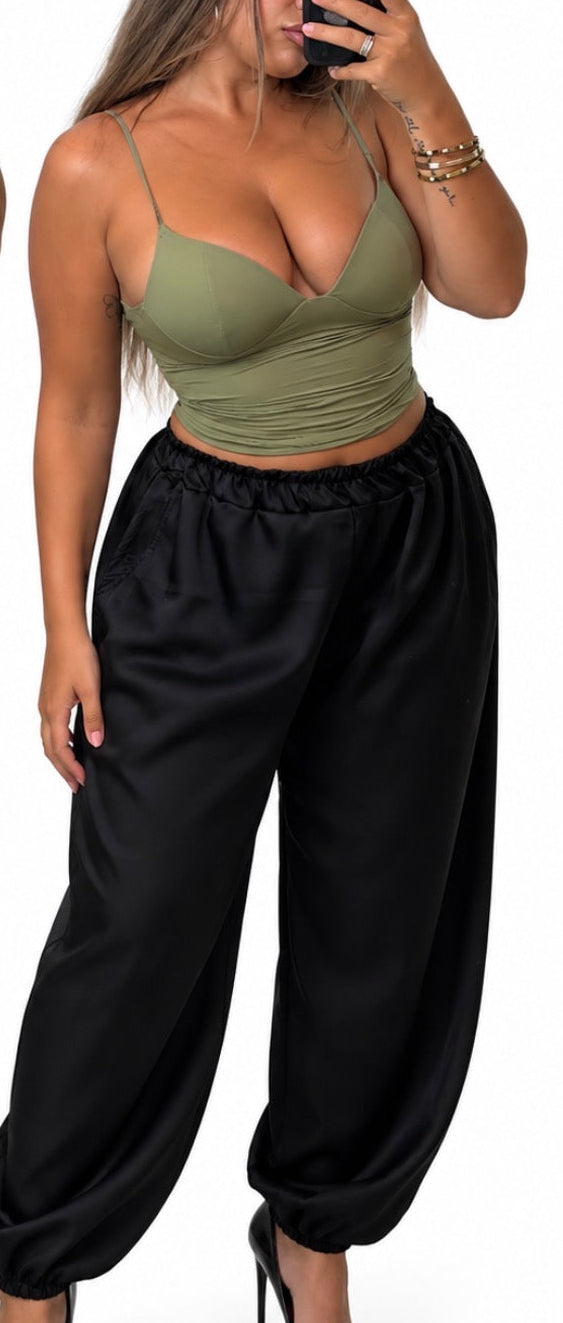 Pantalón bombacho satén